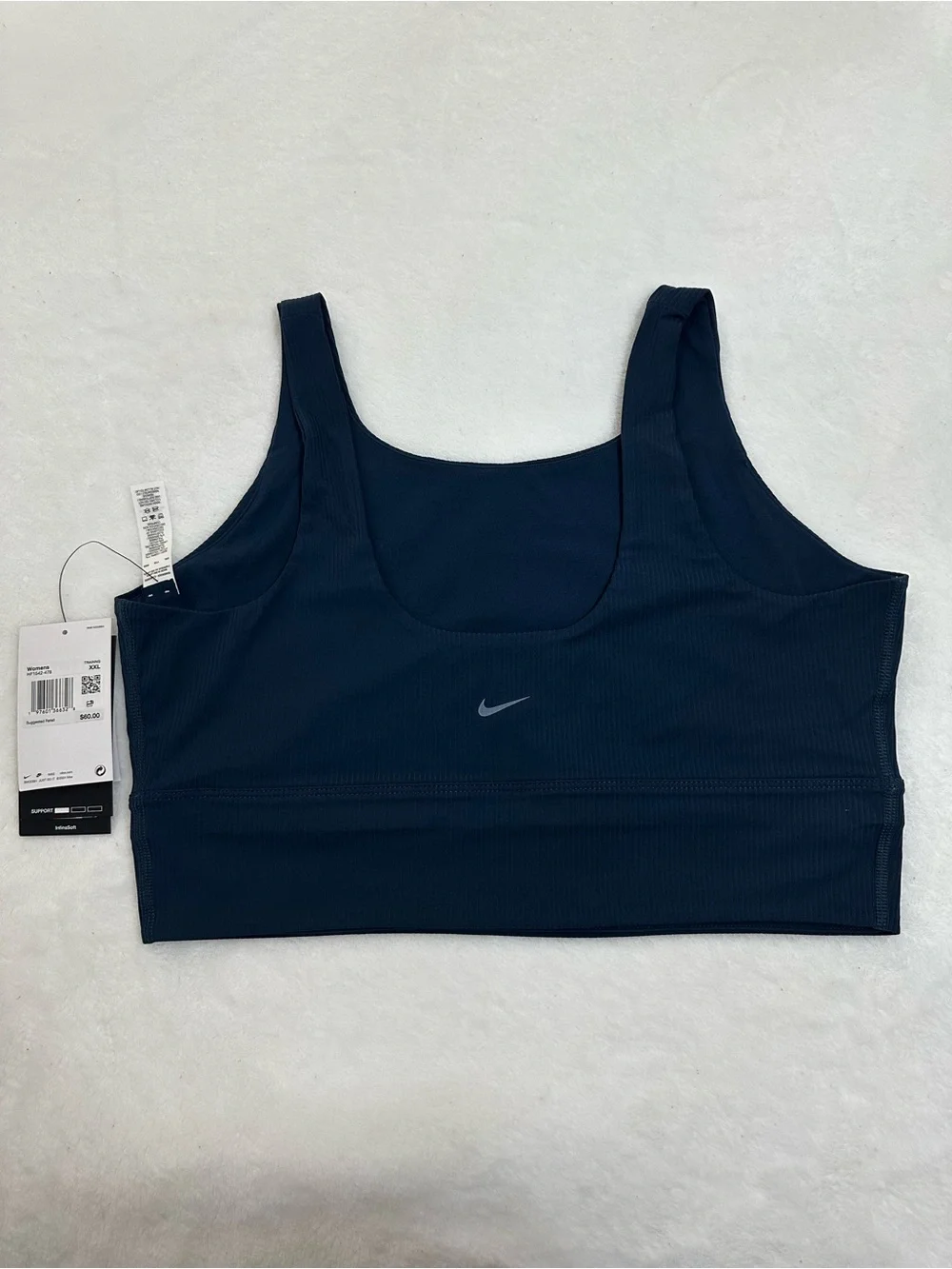 Nike Dark Navy Ribbed Scoop Sports Bra Tank